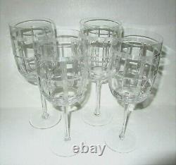 Ralph Lauren Crystal 4'FOSTER' Cut Wine Goblets or Water Glasses 9.25 HTF Mint