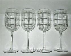 Ralph Lauren Crystal 4'FOSTER' Cut Wine Goblets or Water Glasses 9.25 HTF Mint