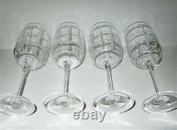 Ralph Lauren Crystal 4'FOSTER' Cut Wine Goblets or Water Glasses 9.25 HTF Mint