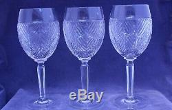 Ralph Lauren Crystal Herringbone Set of Three 8½ Goblets or Wine Glasses