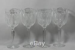 Ralph Lauren Herringbone Fine Crystal Goblets Wine Water Glasses Set of Four New
