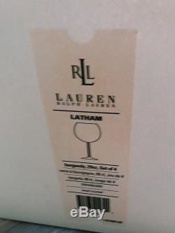 Ralph Lauren LATHAM Burgundy wine glasses- set of 4- Brand New