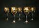 Rare Antique BACCARAT Crystal 5 x Wine Goblet with Rich Imperial Gold Decoration
