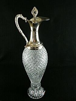 Rare Antique BACCARAT Crystal Amphora Wine Pitcher with Gilding & Snake Handle