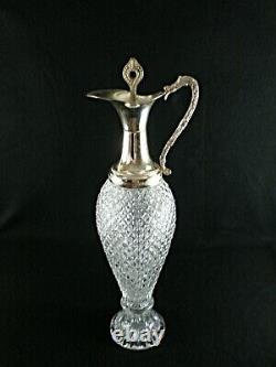 Rare Antique BACCARAT Crystal Amphora Wine Pitcher with Gilding & Snake Handle