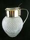 Rare Antique BACCARAT Crystal Gilt Metal Mounted Wine / Juice Pot with Cover