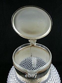 Rare Antique BACCARAT Crystal Gilt Metal Mounted Wine / Juice Pot with Cover