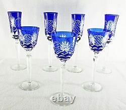 Rare Antique BACCARAT Flawless Crystal 4 Champagne & 3 Wine Goblets with Rocailles