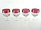 Rare Antique BACCARAT Flawless Crystal 4 x Port Wine Goblet with Red Overlay Glass