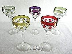 Rare Antique BACCARAT Flawless Crystal 5 x Sherry / Port Wine Large Goblet