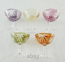 Rare Antique BACCARAT Flawless Crystal Set 4 x Wine Goblet & 5 x Sherry Goblet
