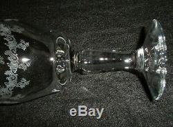 Rare Antique BACCARAT Sevigne Crystal Engraved 6 x Wine Goblet & 6 x Sherry