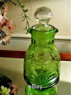 Rare Etched Hawkes Gravic Cut Glass Crystal Wine Jug, Decanter Excellent