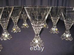 Rare Find 12 Josephinenhutte Lg Crystal Stemware Martini Wine Water 6.5 Tall A+