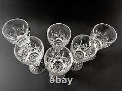 Rare Set of 6 Vintage Russian Crystal Wine Glassware Hand Carved Masterpiece