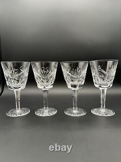 Rare Stunning Set of 4 WATERFORD CRYSTAL Ashling (Cut) Claret Wine Glasses MINT