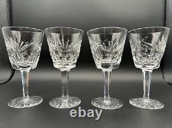 Rare Stunning Set of 4 WATERFORD CRYSTAL Ashling (Cut) Claret Wine Glasses MINT