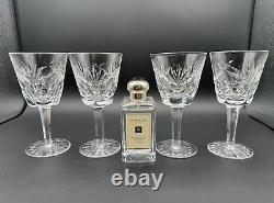 Rare Stunning Set of 4 WATERFORD CRYSTAL Ashling (Cut) Claret Wine Glasses MINT