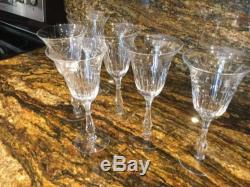Rare Vintage Cut Crystal Wine Glasses (set Of 6)