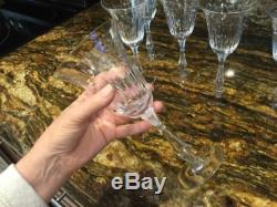 Rare Vintage Cut Crystal Wine Glasses (set Of 6)
