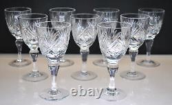 Rare Vintage Set Of (9) Thomas Webb England St. Andrew Wine, Sherry Glasses