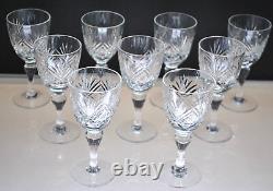 Rare Vintage Set Of (9) Thomas Webb England St. Andrew Wine, Sherry Glasses