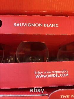 Reidel Set of 4 Red & White Lead Crystal Wine Tasting Glasses, Germany