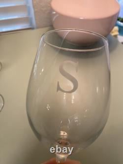 Riedel Cabernet Merlot Crystal Wine Glasses Set Of 4 -6884/0- etched Initial S