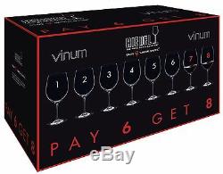 Riedel Vinum Cabernet Sauvignon / Merlot Bordeaux 8 Piece Red Wine Glass Set