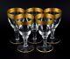Rimpler Kristall, Zwiesel Germany. Five crystal white wine glasses with gold rim