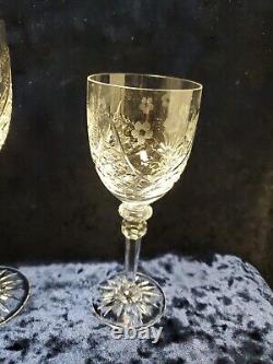 Rogaska Crystal JASMINE 4 WATER & 4 WINE Glasses Beautiful