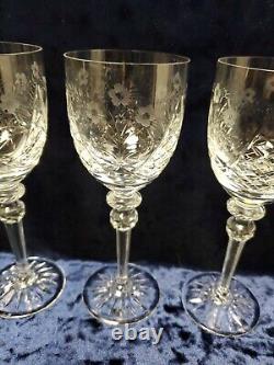 Rogaska Crystal JASMINE 4 WATER & 4 WINE Glasses Beautiful