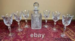 Rogaska Crystal Set 6 Stemmed Wine Glasses 6 3/4 & Matching Decanter