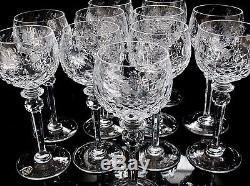 Rogaska Gallia Crystal 11 Hock Wine Glasses Signed