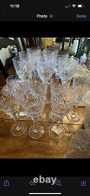 Rogaska Gallia Crystal 8Water Goblet Glass 9.25, 6Wine 7.75-14 all Yugoslavia