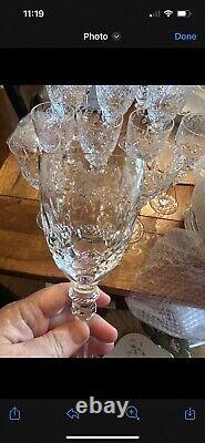 Rogaska Gallia Crystal 8Water Goblet Glass 9.25, 6Wine 7.75-14 all Yugoslavia