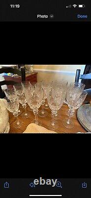 Rogaska Gallia Crystal 8Water Goblet Glass 9.25, 6Wine 7.75-14 all Yugoslavia