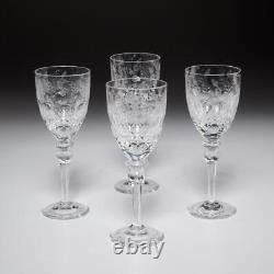 Rogaska Gallia Etched Cut Crystal Wine Water Goblet Glasses 7.75 4pc Lot