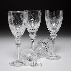 Rogaska Gallia Etched Cut Crystal Wine Water Goblet Glasses 7.75 4pc Lot