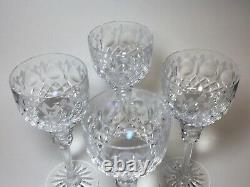 Rogaska Queen Crystal Wine Hocks Set of 4 Wine Glasses Ornate Etch Signed 8
