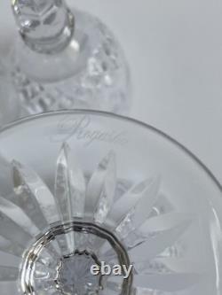 Rogaska Queen Cut Etched Crystal Wine Glasses Set of 4 Stamped 7 3/4H