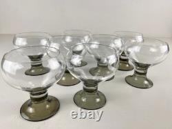 Rosenthal Studio Linie Romus Crystal Challis Smoke Foot Wine Glasses Set Of 8