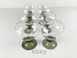 Rosenthal Studio Linie Romus Crystal Challis Smoke Foot Wine Glasses Set Of 8