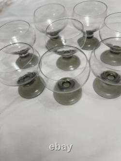 Rosenthal Studio Linie Romus Crystal Challis Smoke Foot Wine Glasses Set Of 8