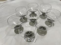 Rosenthal Studio Linie Romus Crystal Challis Smoke Foot Wine Glasses Set Of 8