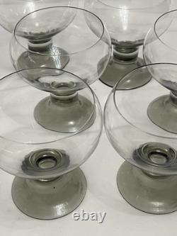 Rosenthal Studio Linie Romus Crystal Challis Smoke Foot Wine Glasses Set Of 8