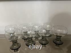 Rosenthal Studio Linie Romus Crystal Challis Smoke Foot Wine Glasses Set Of 8
