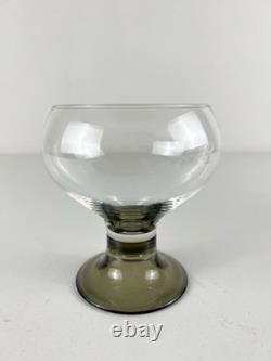 Rosenthal Studio Linie Romus Crystal Challis Smoke Foot Wine Glasses Set Of 8