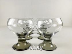 Rosenthal Studio Linie Romus Crystal Challis Smoke Foot Wine Glasses Set Of 8
