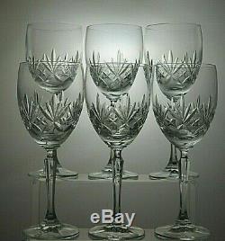 Royal Albert Cut Glass Crystal Wine Glasses/water Goblets Set Of 6 8 1/4 Tall